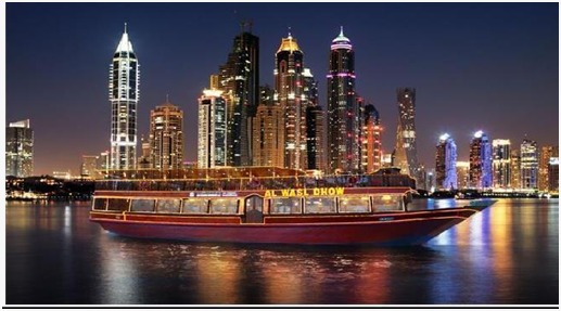 DAY 01: Arrival in Dubai + In the Evening Dhow Cruise at Marina Dubai (L, D)